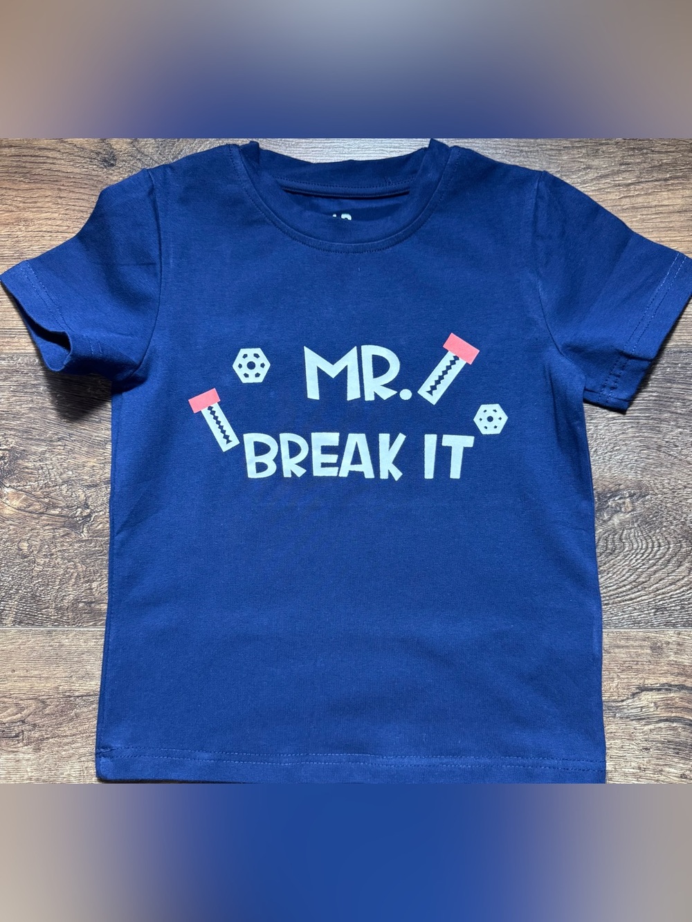 Unique Baby Boys Mr. Break It Daddy & Me Graphic T-Shirt Navy Size 5Y